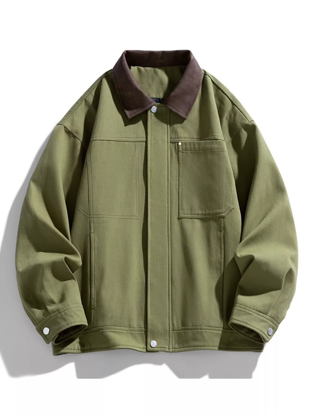 Men's Plus Size Snap Down Long Sleeve Jacket, image 10