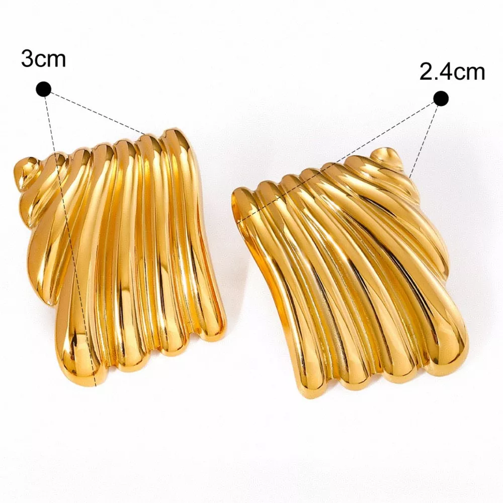 18K Gold-Plated Stainless Steel Minimalist Stud Earrings, image 5