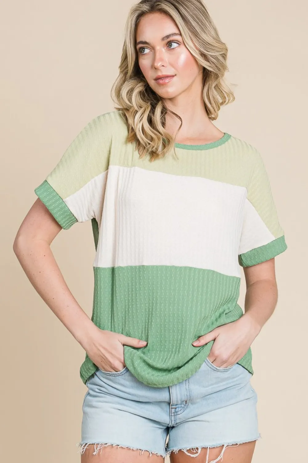 Color Block Short Sleeve T-Shirt