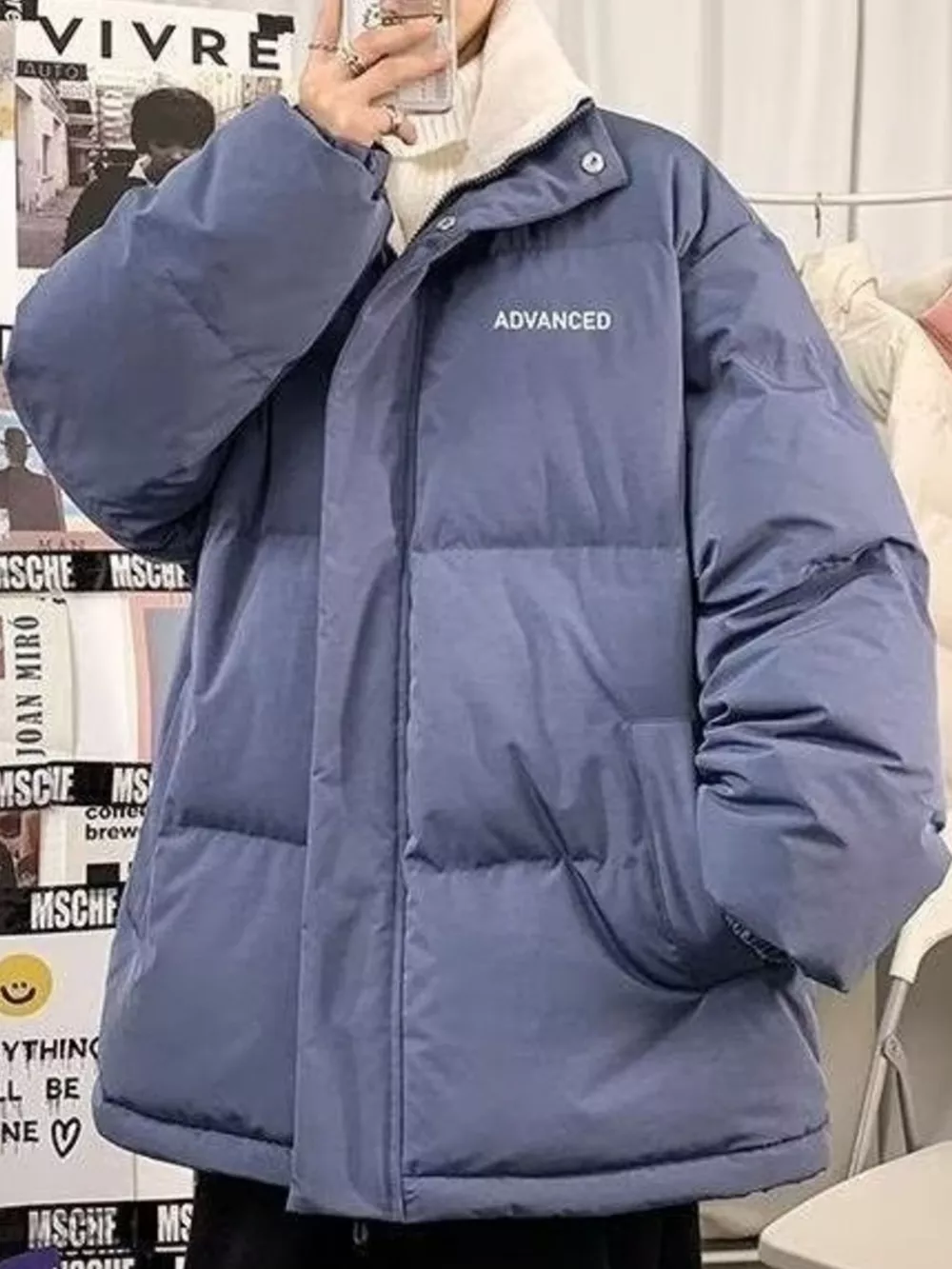 Men's Plus Size Quilted Snap Down Puff Jacket, image 3