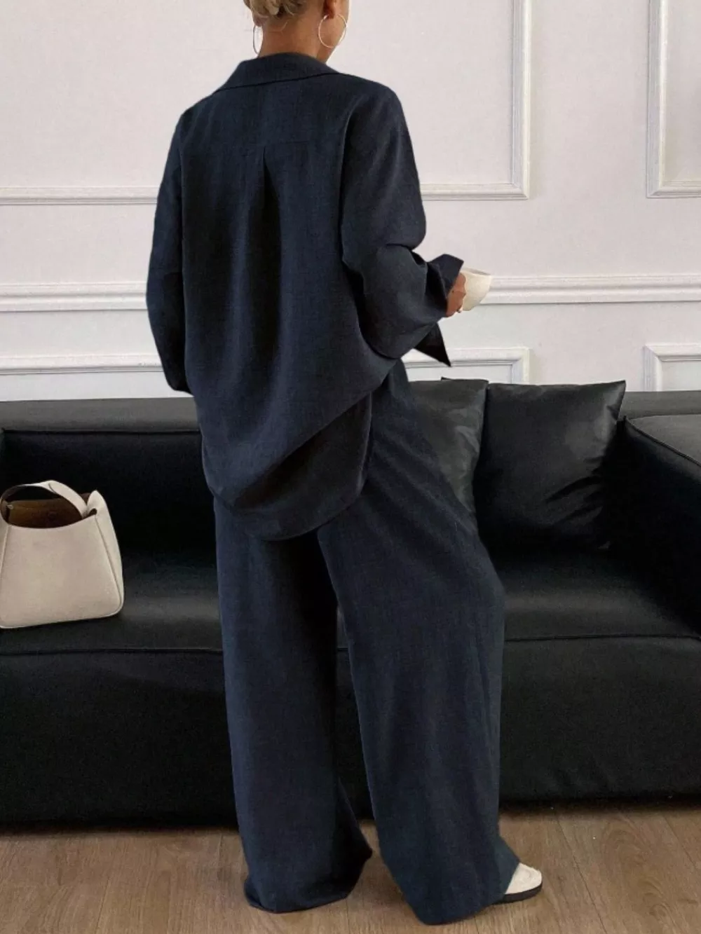 Button-Down Shirt and Wide-Leg Pants Set, image 9