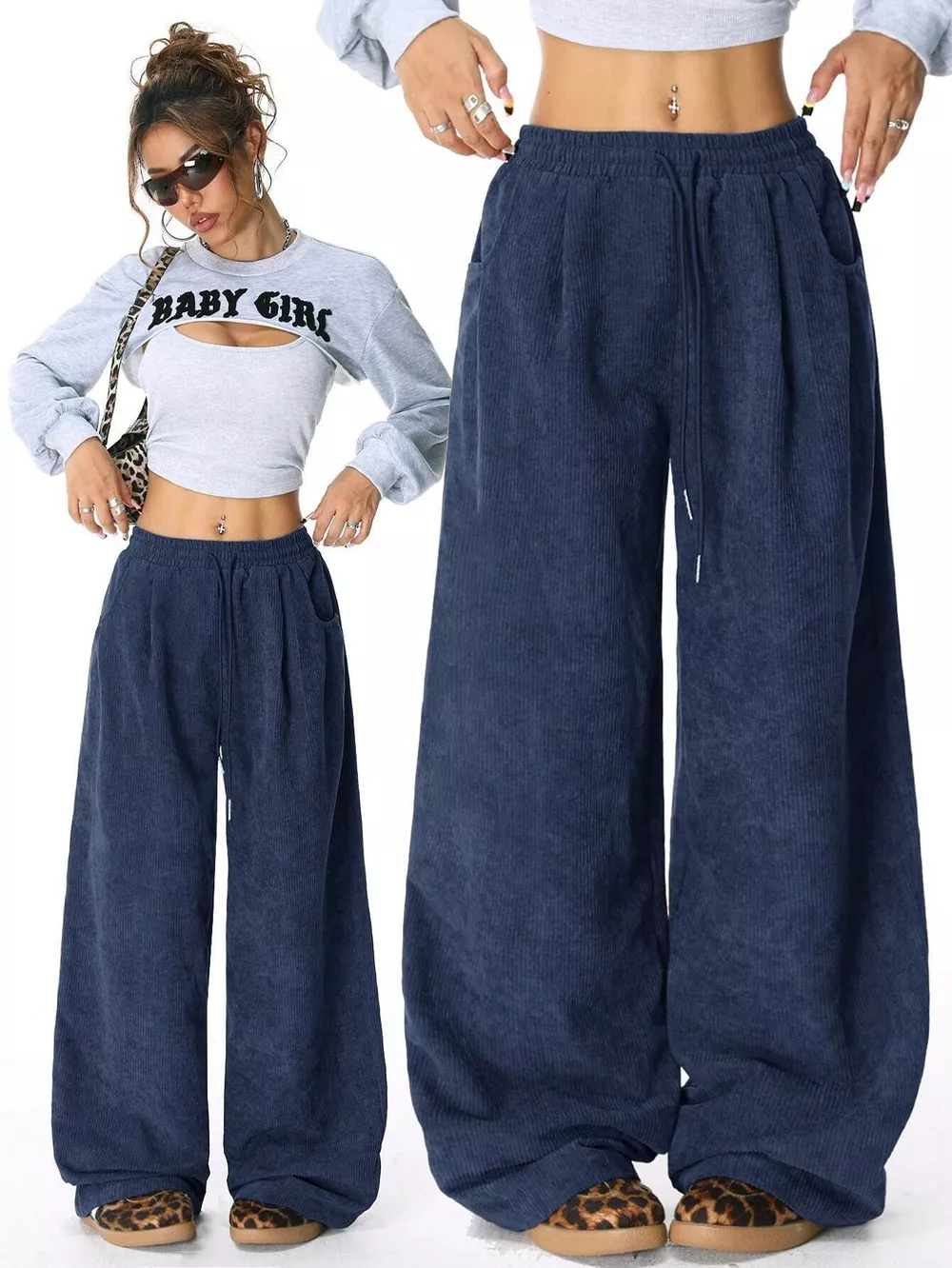 Corduroy Wide Leg Pants, image 8