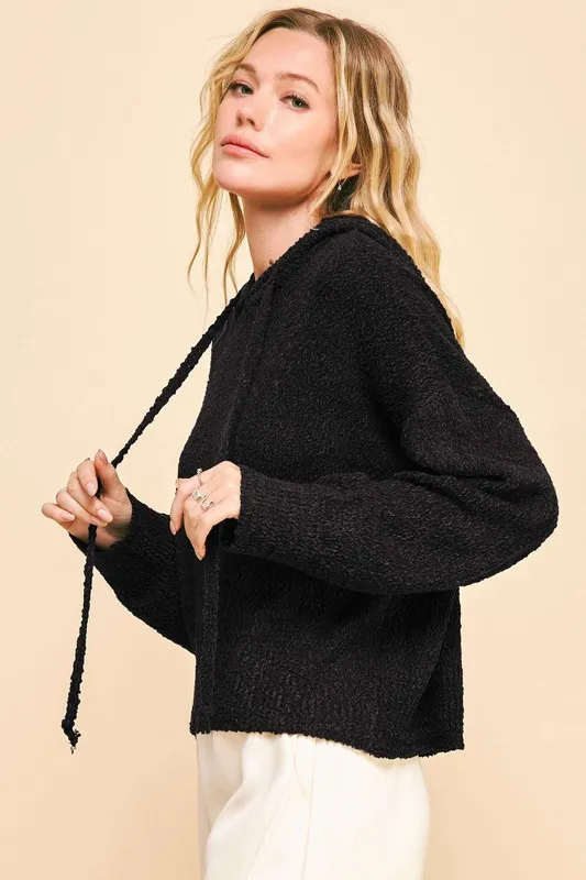 Drop Shoulder Long Sleeve Hooded Sweater, image 3