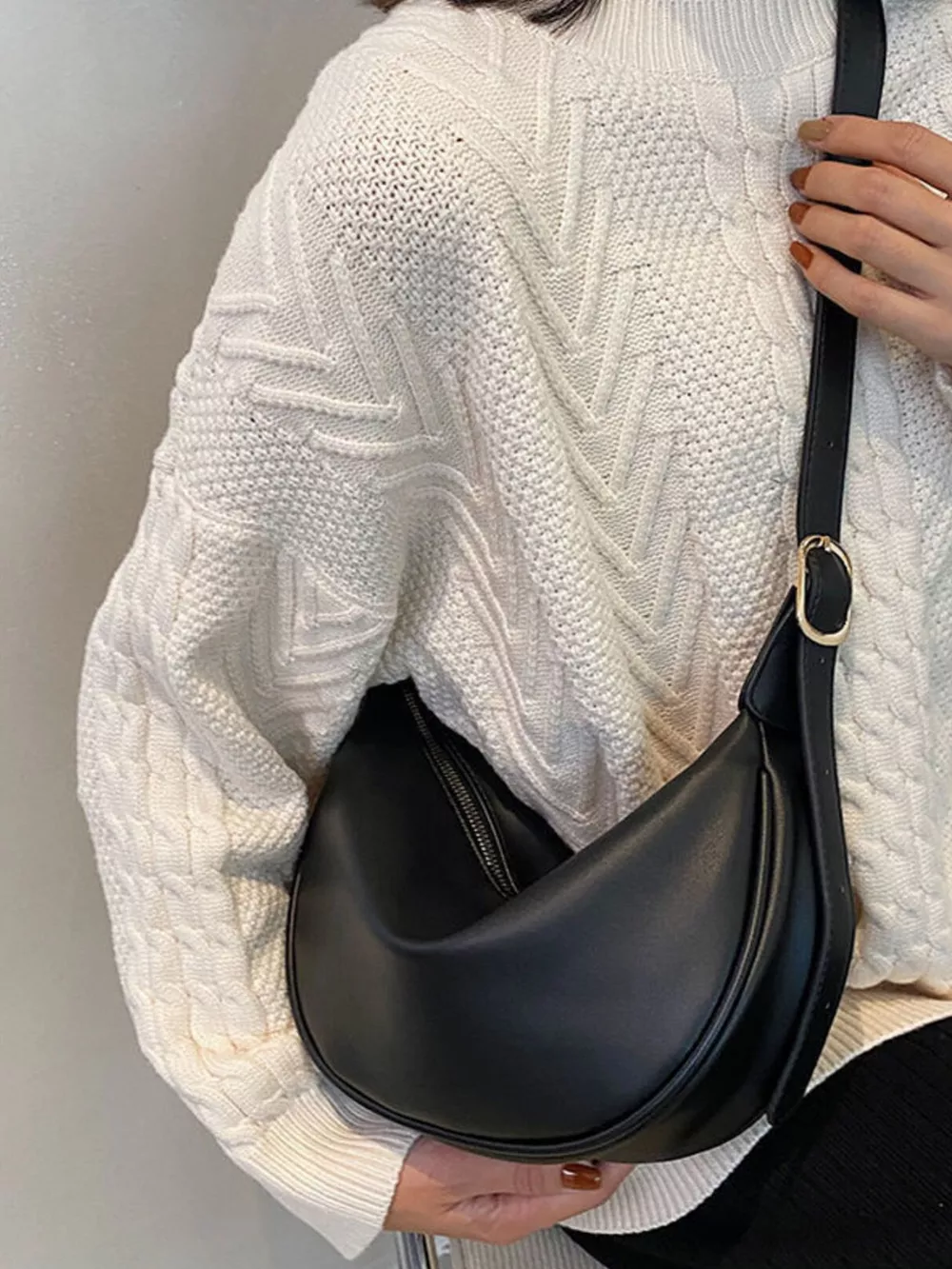 Minimalist Crescent Crossbody Bag, image 6