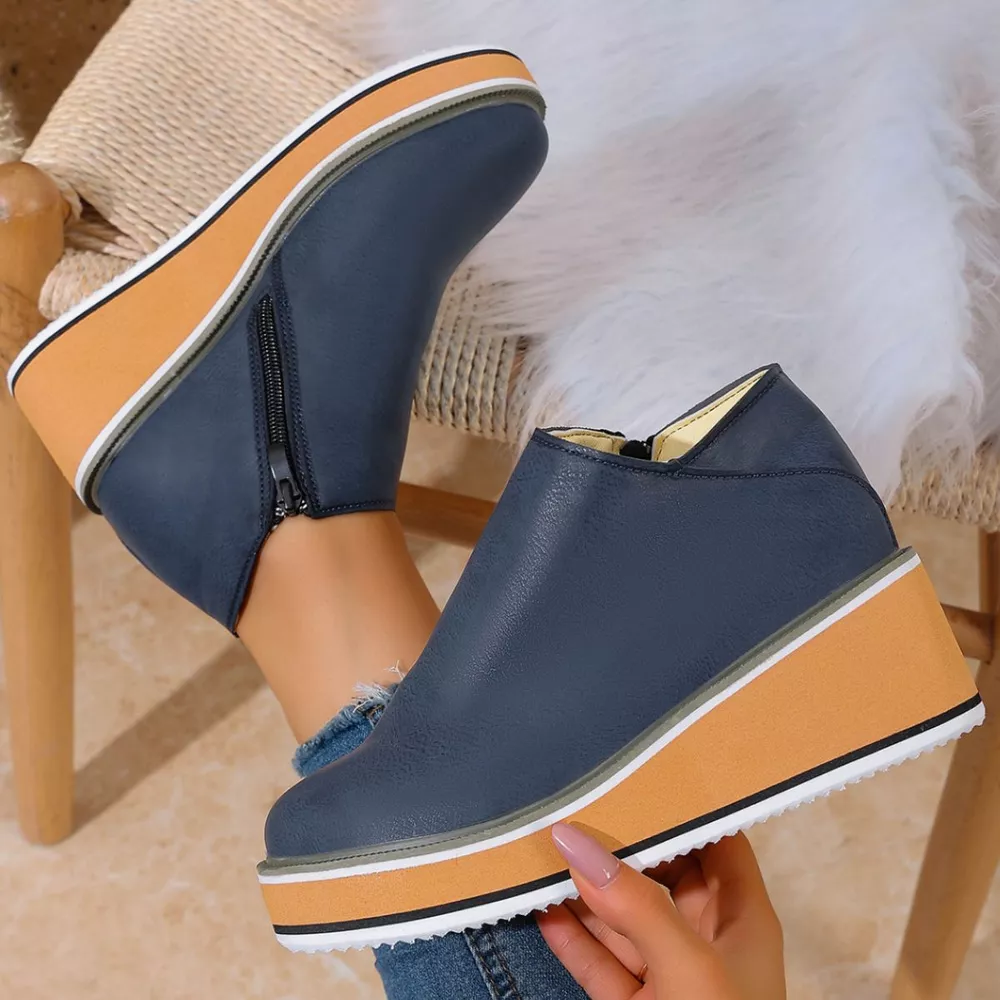 Round Toe Wedge Ankle Boots, image 11