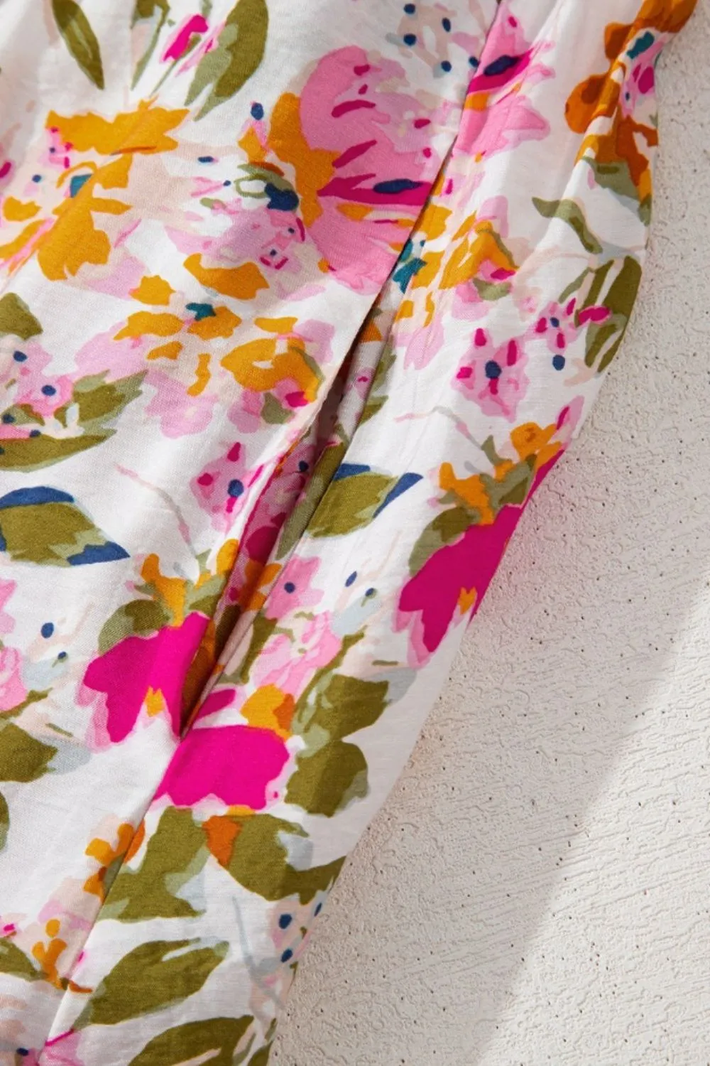 Floral Short Sleeve V Neck Dress with Pockets, image 7