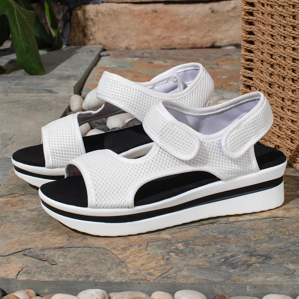Mesh Open Toe Platform Sandals, image 17
