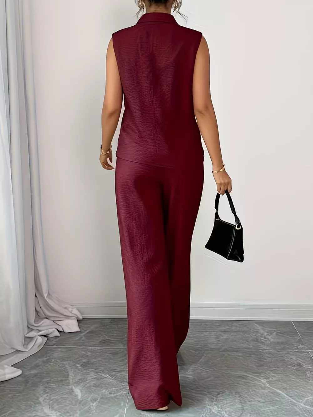 Sleeveless Top and Wide Leg Pants Set, image 11