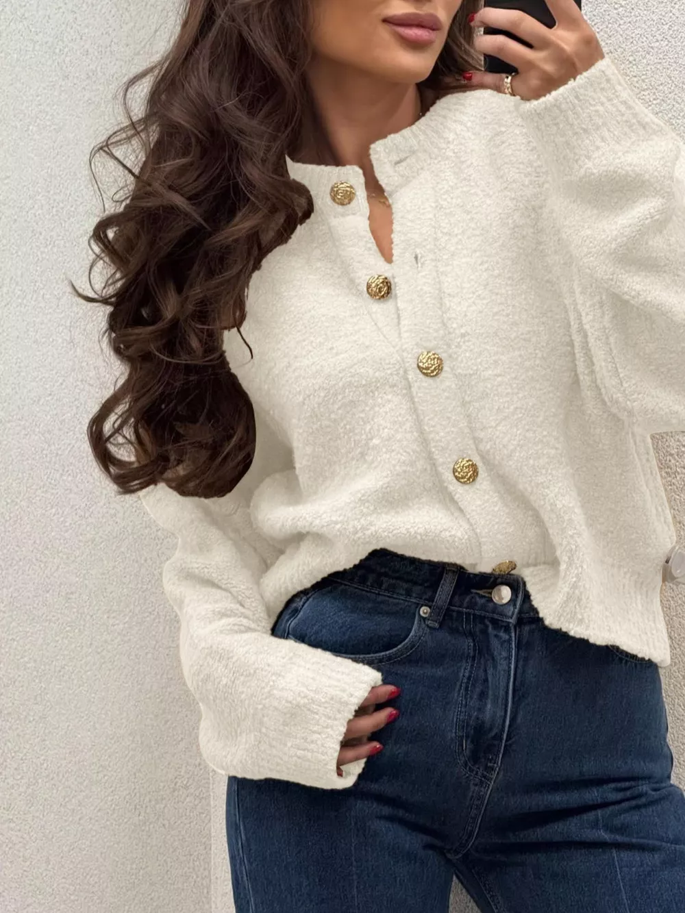 Button-Up Drop Shoulder Cardigan, image 8