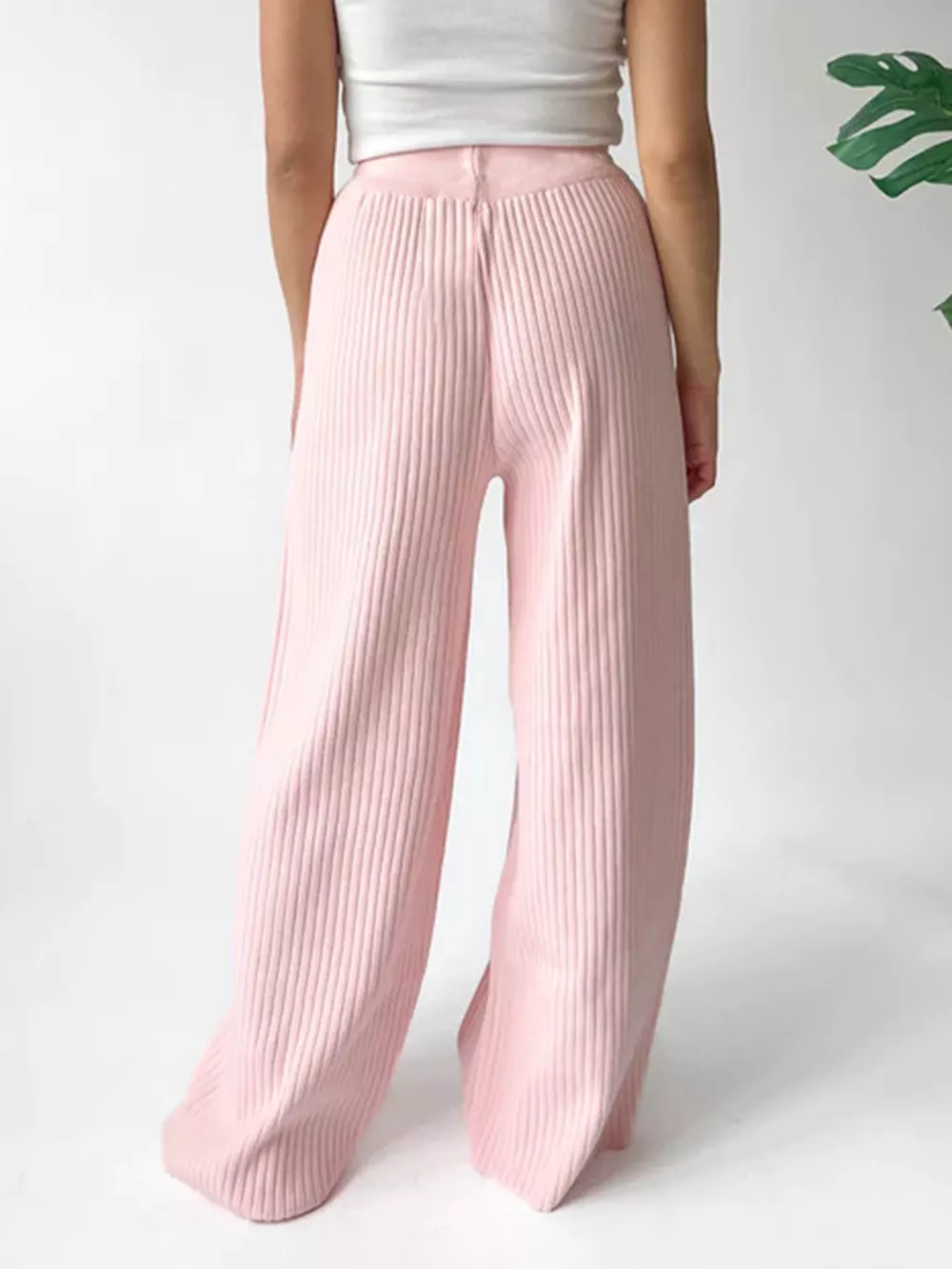 Ribbed Wide Leg Sweater Pants, image 12