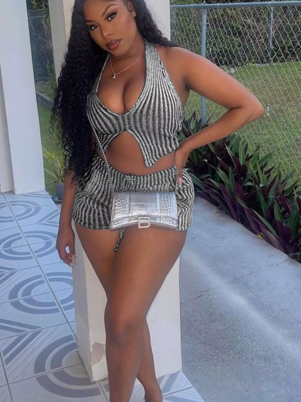 Halter Neck Top and Shorts Sweater Set, image 17