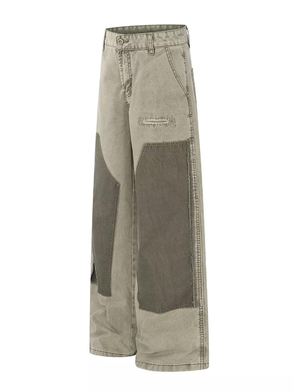 Men's Patchwork Wide-Leg Cargo Pants, image 2