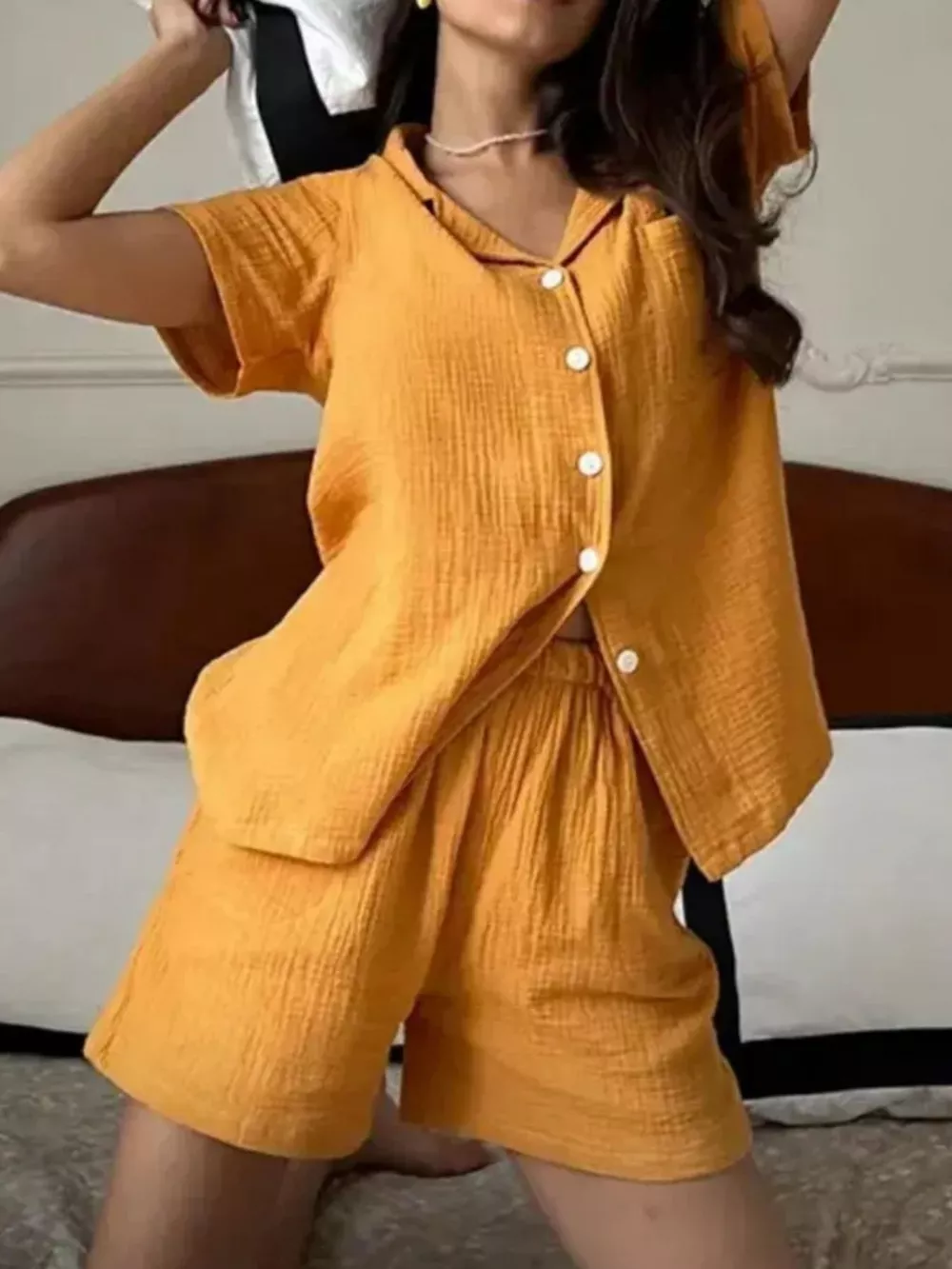Button Up Short Sleeve Shirt and Shorts Set, image 11