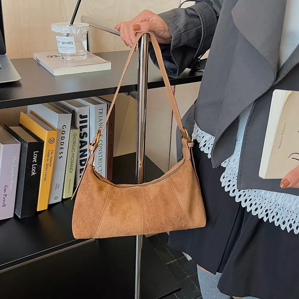 Lightweight Solid Color Shoulder Bag, image 8