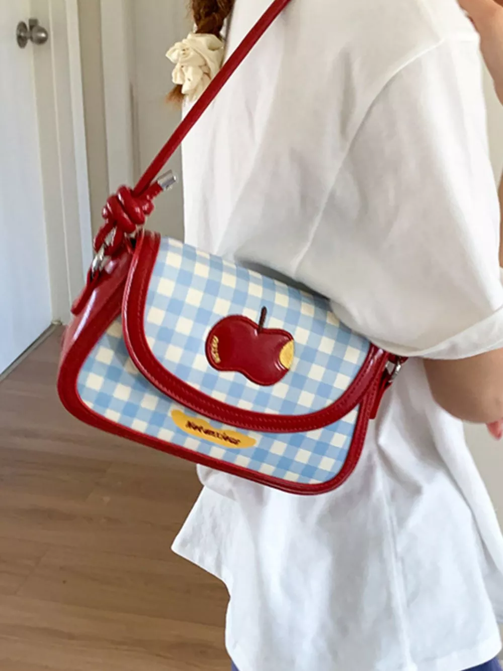 Apple Gingham Shoulder Bag, image 6