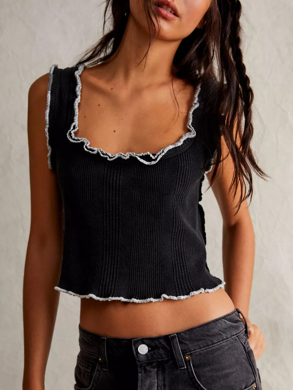 Lettuce Trim Square Neck Tank, image 7