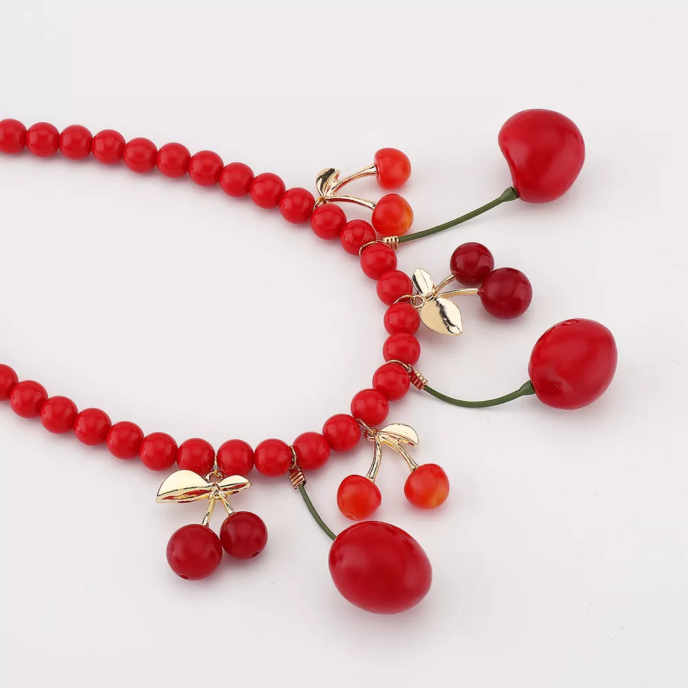 Cherry Beaded Charm Necklace, image 9