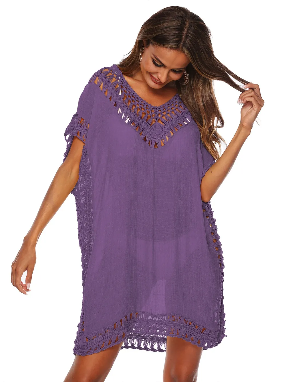 Cutout V-Neck Short Sleeve Cover-Up, image 18
