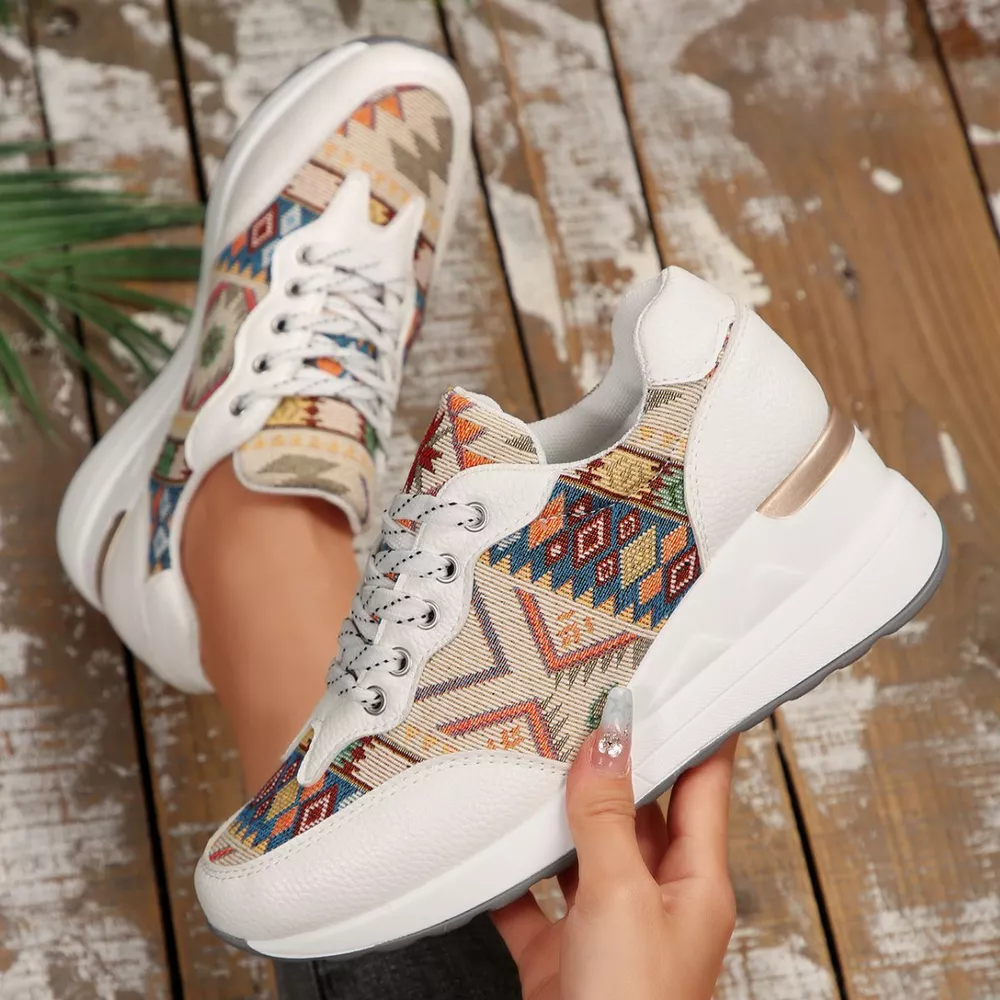 Lace Up Wedge Sneakers, image 4