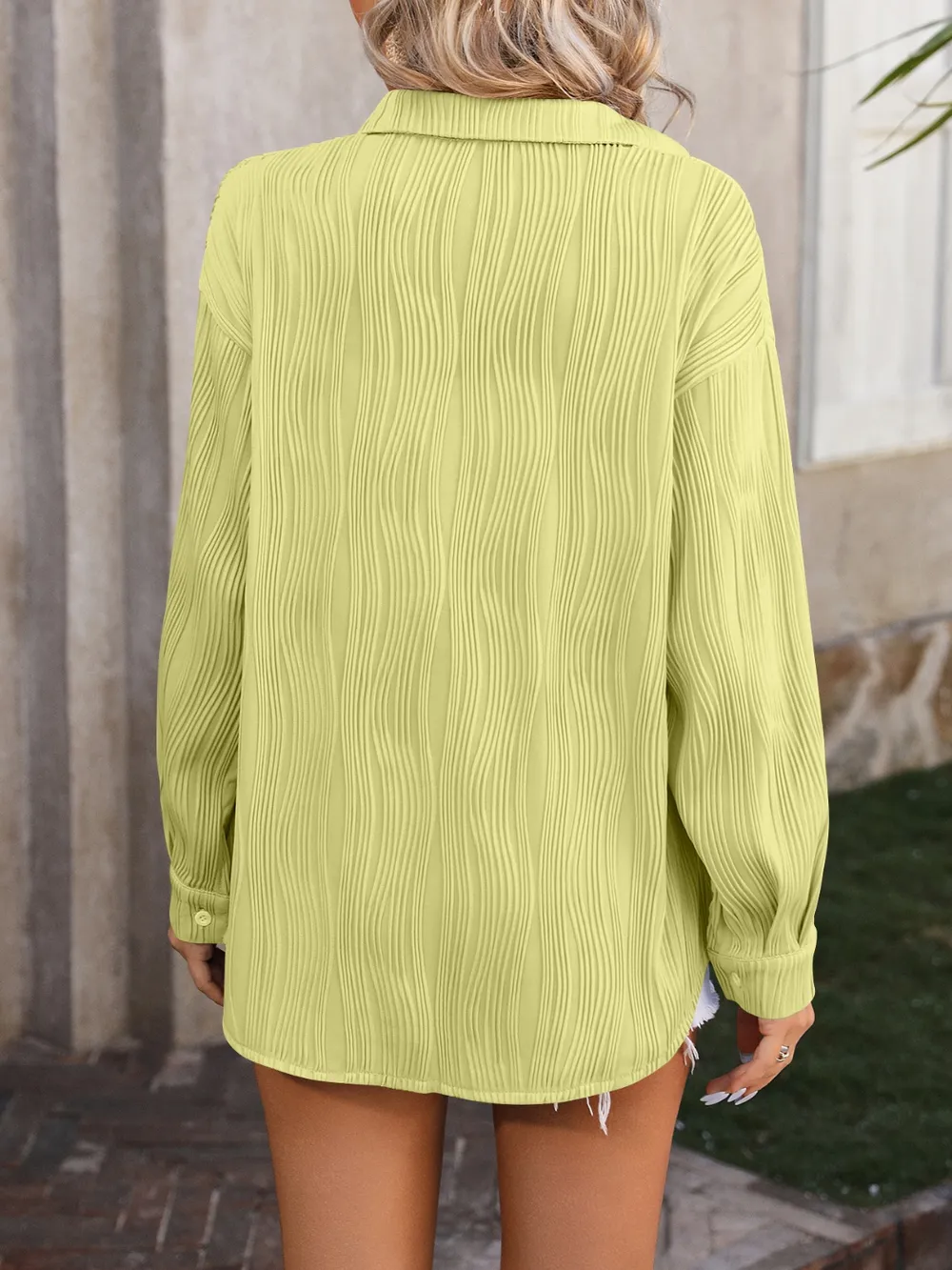 Button Up Dropped Shoulder Shirt, image 7