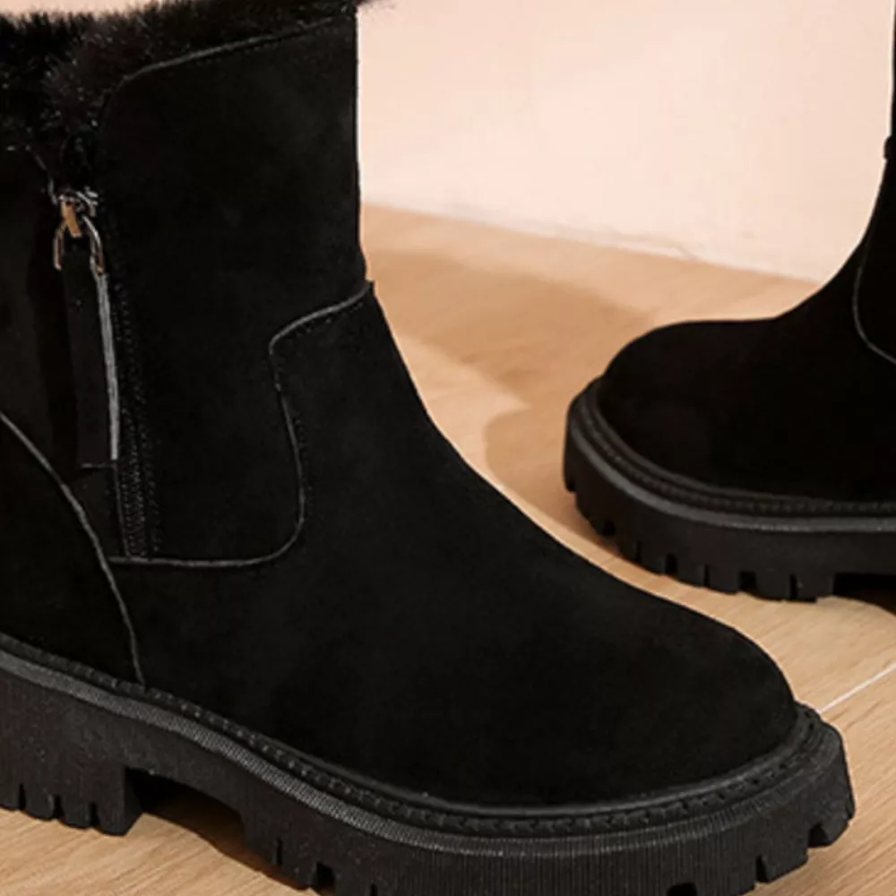 Round Toe Side Zipper Boots, image 4