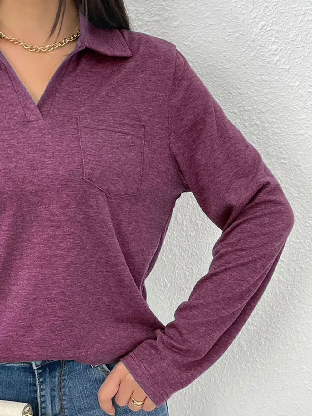 Casual Long Sleeve Polo T-Shirt, image 6
