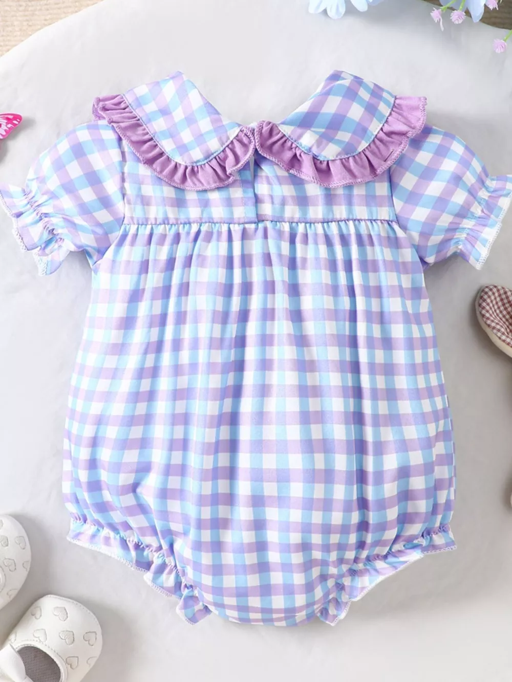 Children's Ruffle Trim Short Sleeve One-Piece, image 11