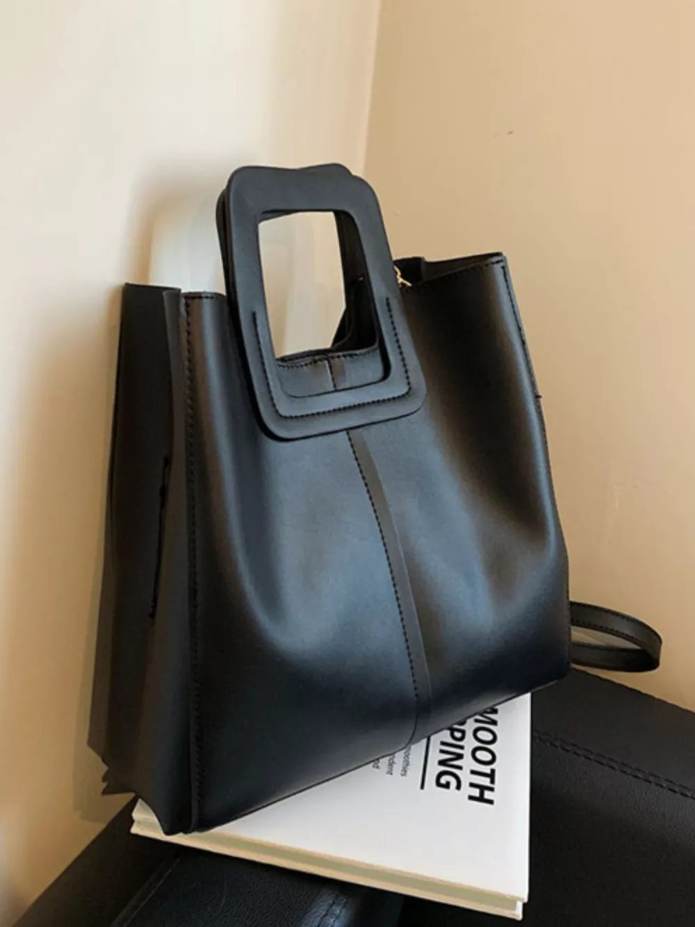 Square Handle PU Leather Crossbody Bag, image 2
