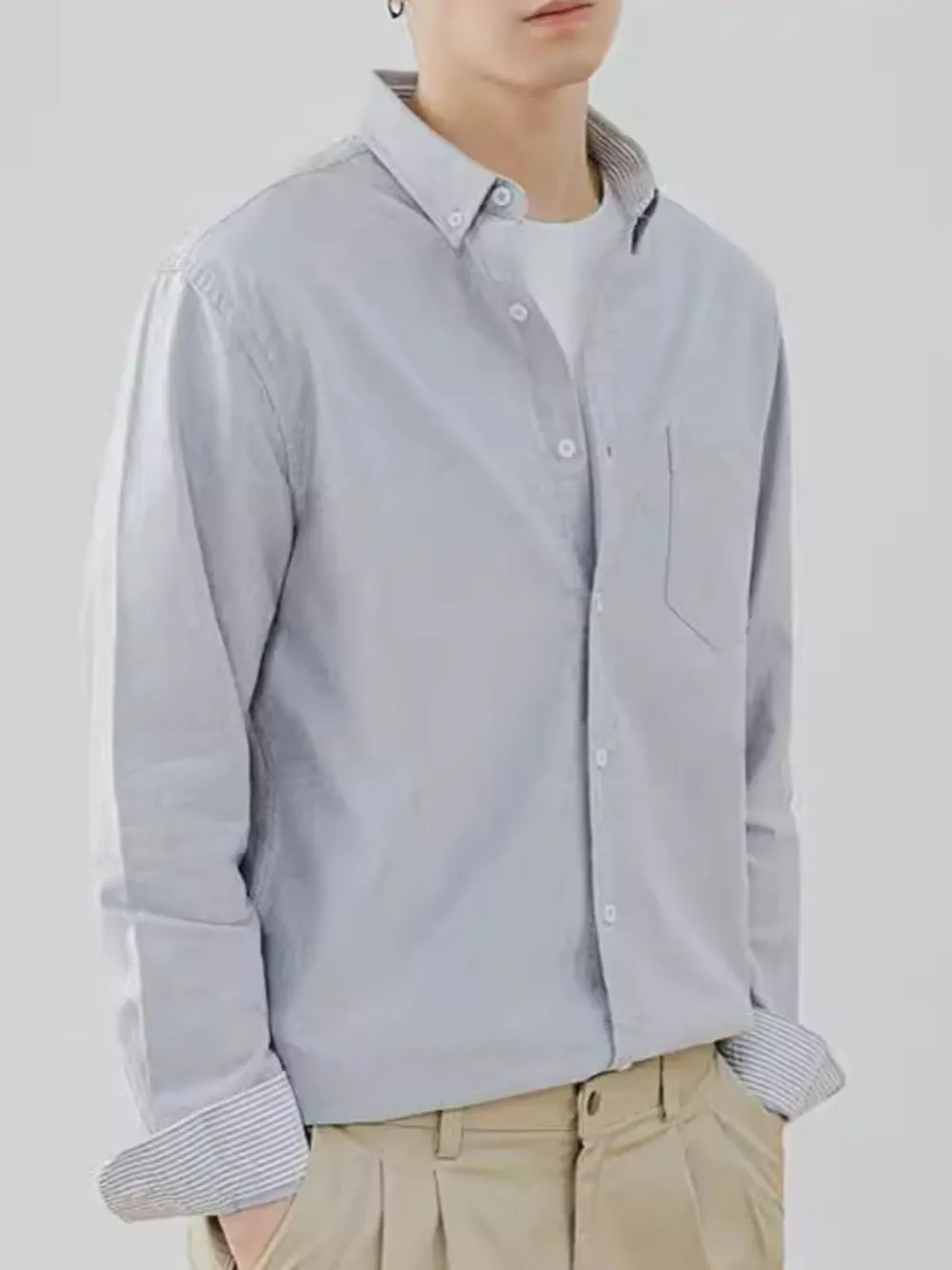Men's Full Size Button Up Long Sleeve Shirt Plus Size, image 3