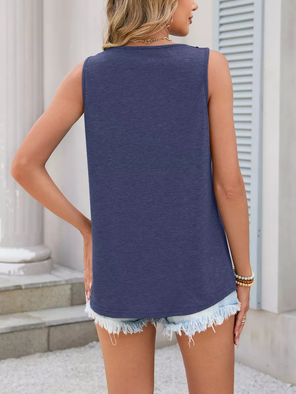 Lace Trim Sleeveless Tank Top, image 30