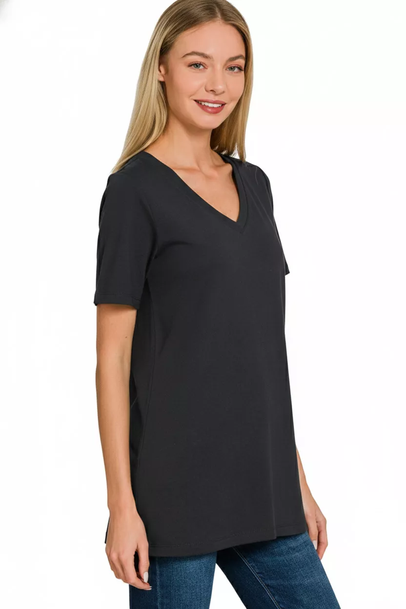 V-Neck Short Sleeve T-Shirt, image 3