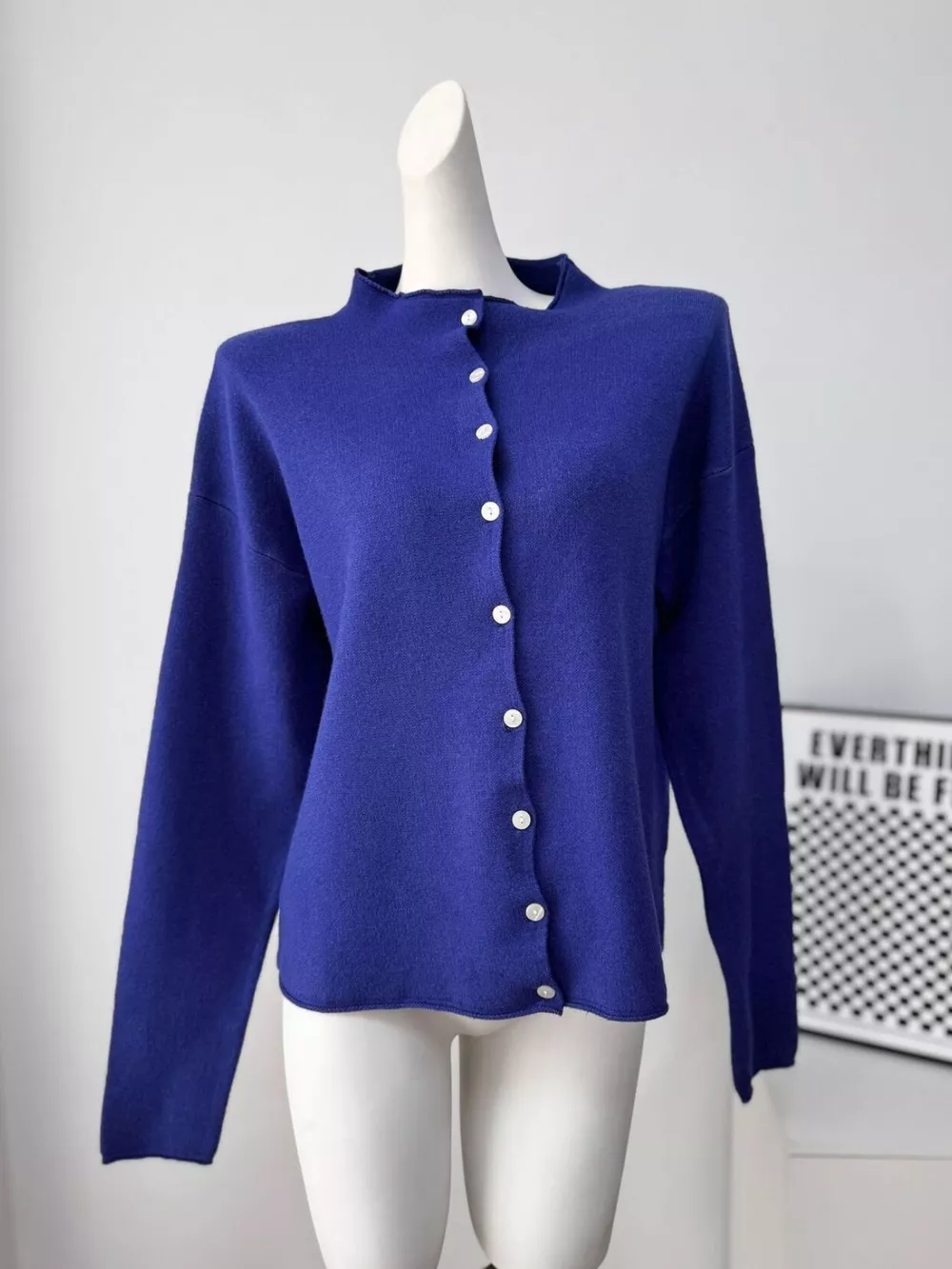 Mock Neck Button-Down Knit Cardigan, image 7