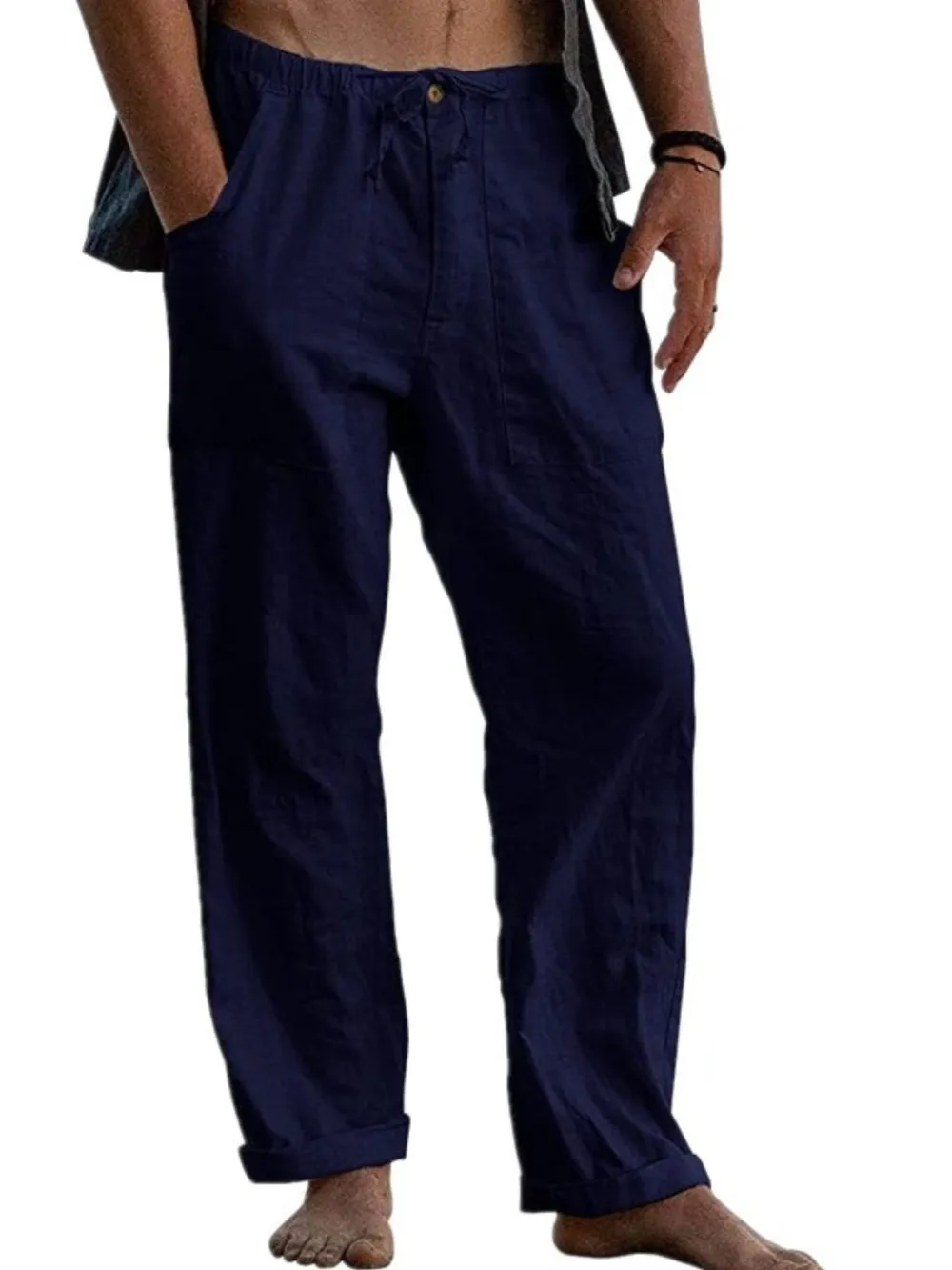 Men's Full Size Drawstring Straight Leg Pants Plus Size, image 4