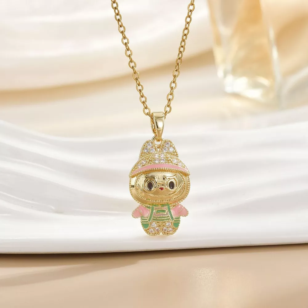 18K Gold-Plated Cartoon Character Pendant Necklace, image 4