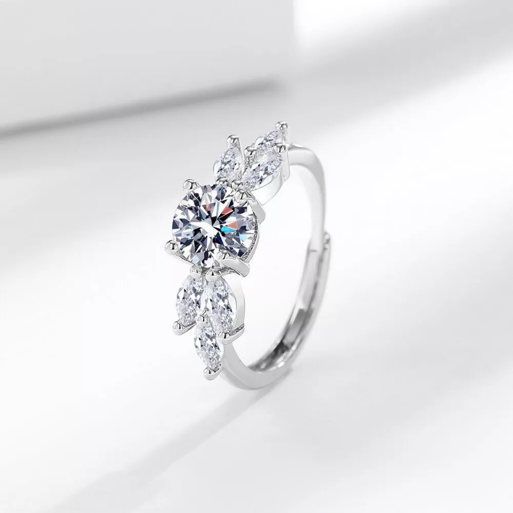 1 Carat 925 Sterling Silver Moissanite Ring