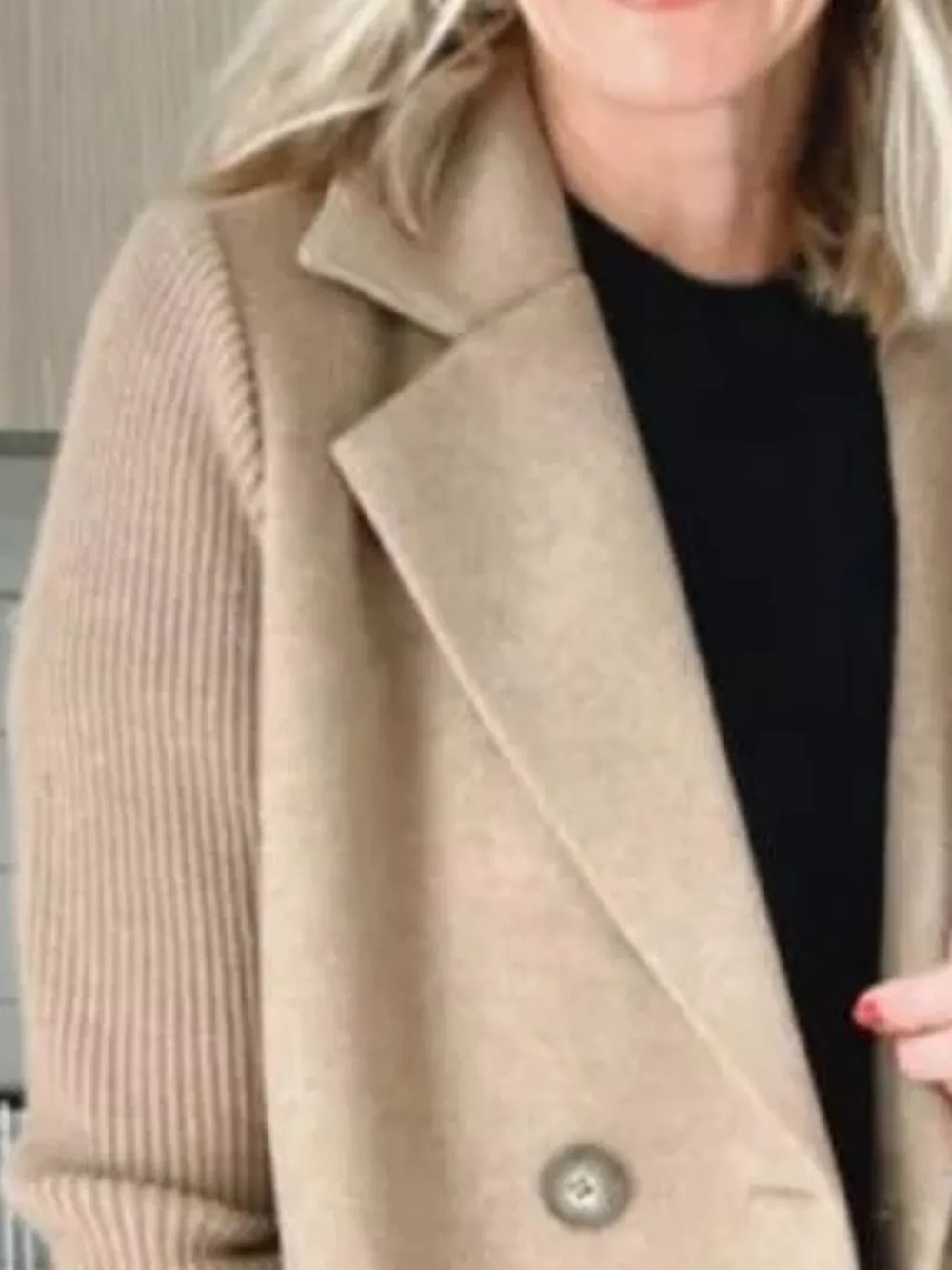 Full Size Knit Sleeve Double-Breasted Outerwear Plus Size, image 17