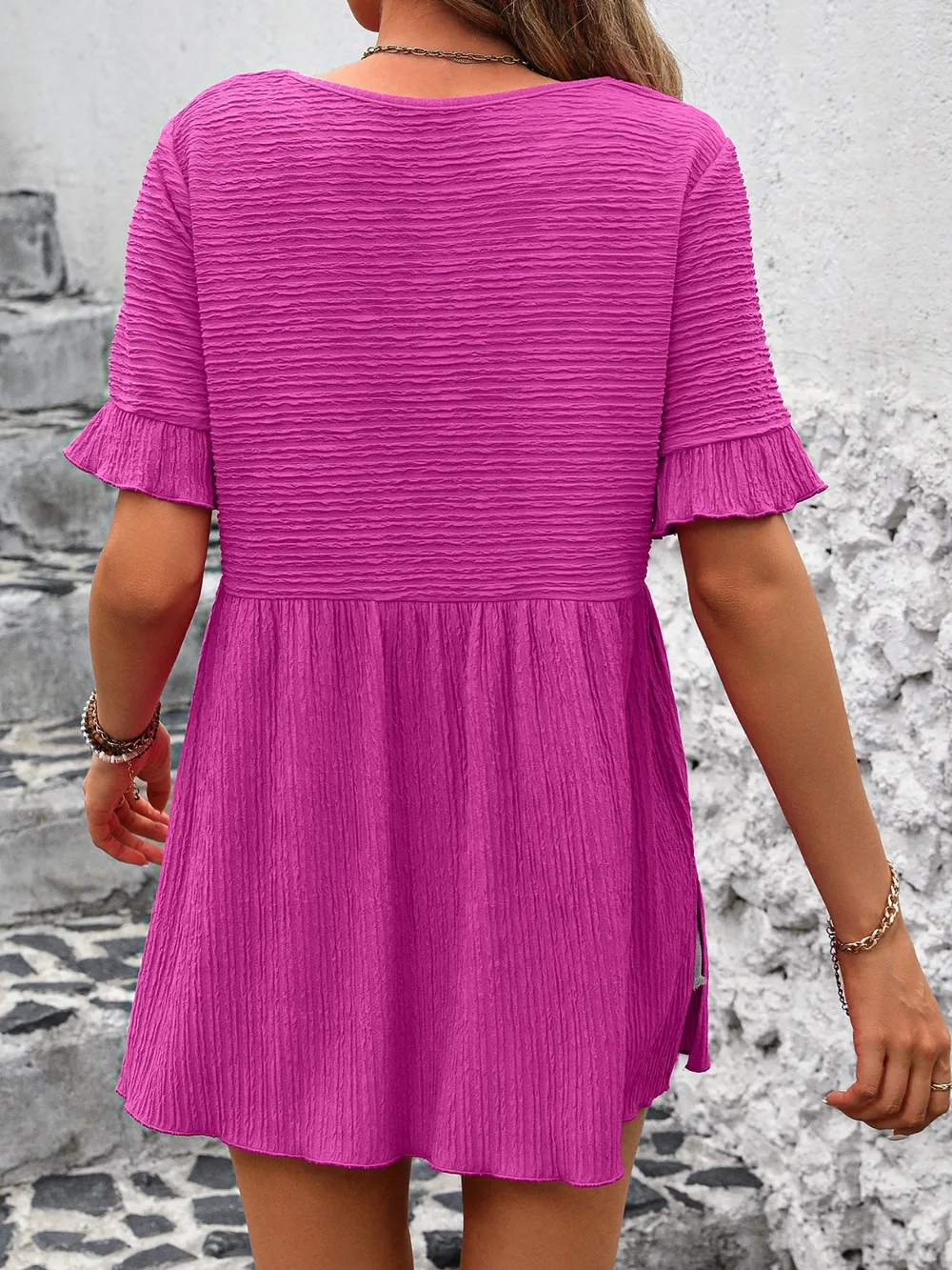 Round Neck Short Sleeve Blouse, image 10