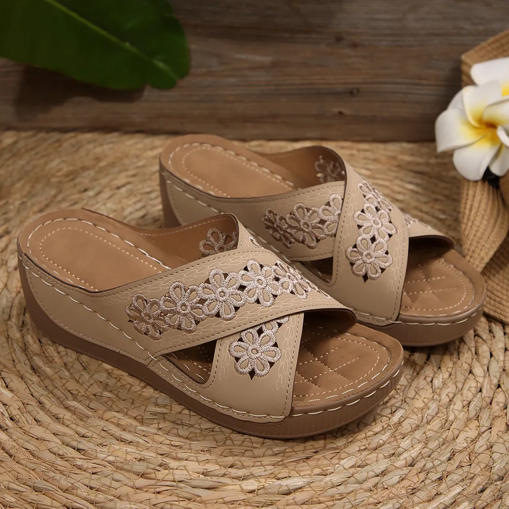 Peep Toe Wedge Sandals, image 5
