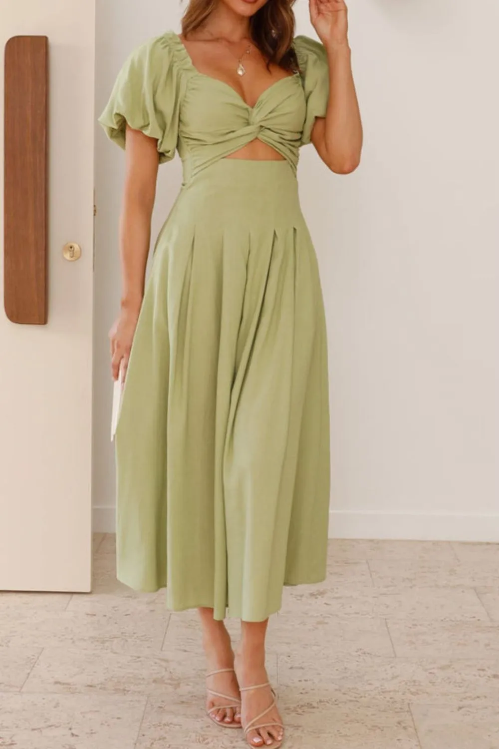 Sweetheart Neck Puff Sleeve Dress, image 19