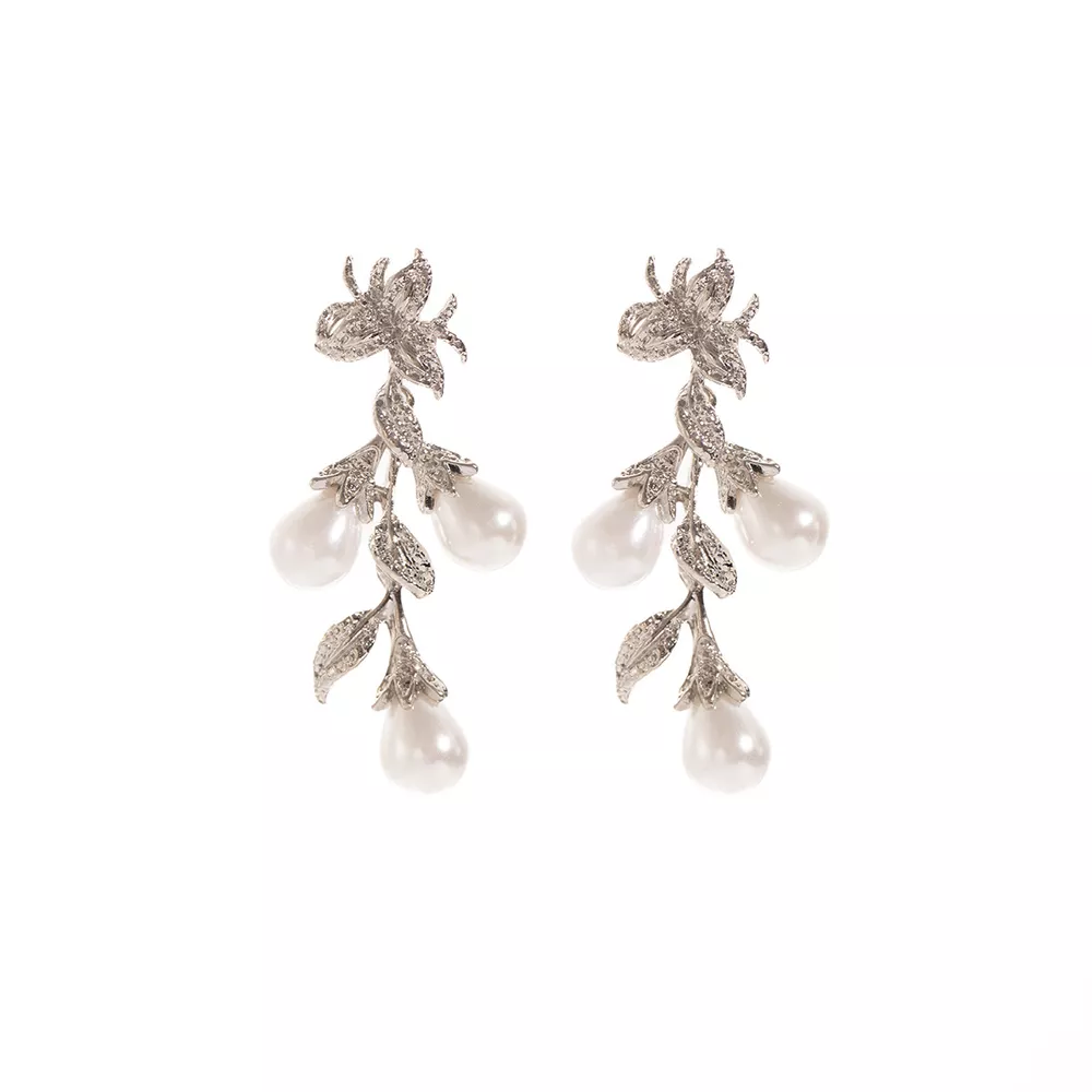 Flower Synthetic Pearl Branch Earrings, image 5