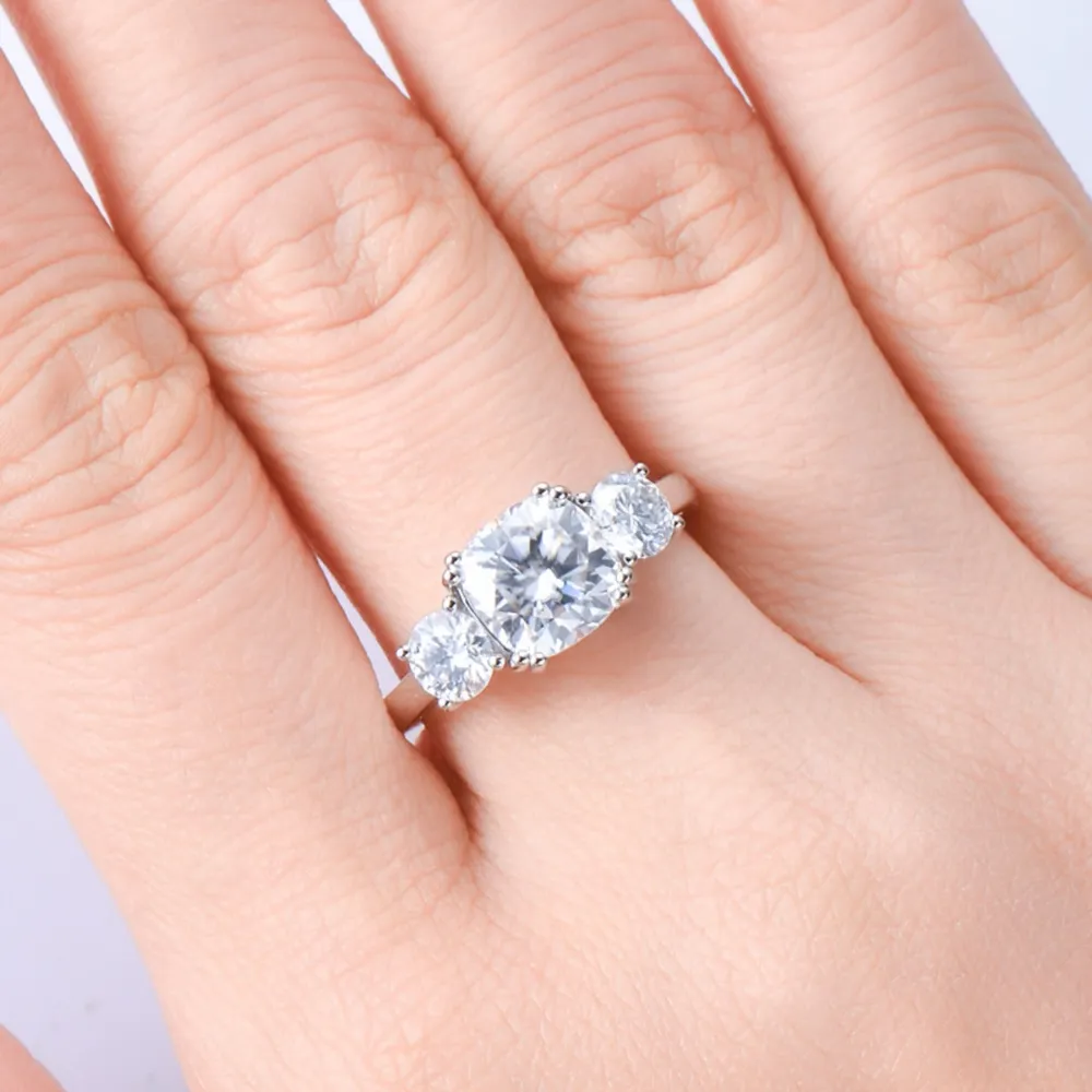 3.5 Carat Moissanite 925 Sterling Silver Ring, image 3