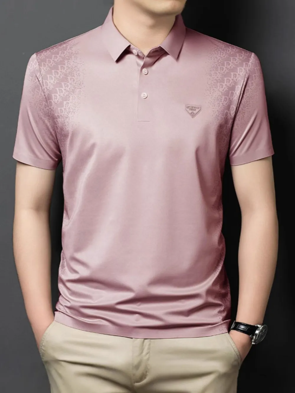 Men's Plus Size Button Detail Short Sleeve Polo, image 6