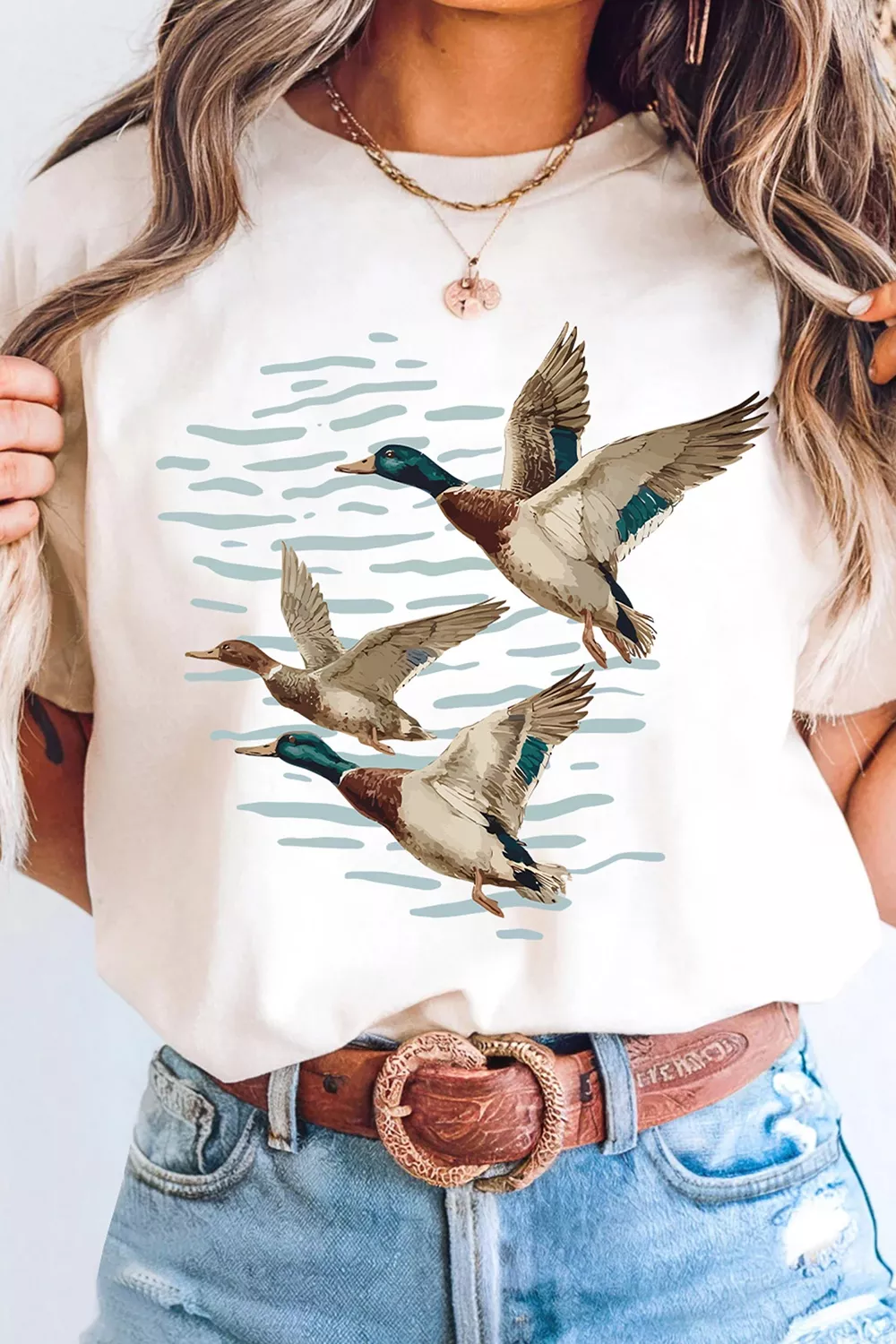 Full Size Western Mallard Lake Graphic Casual T‑Shirt Plus Size, image 6