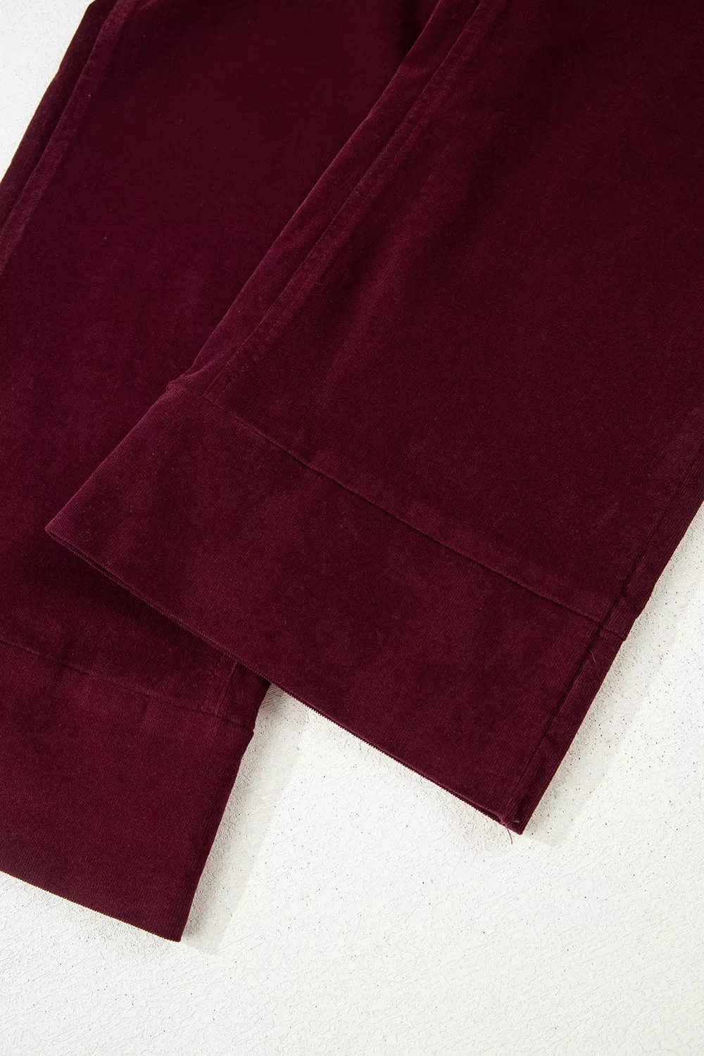 Corduroy Solid Color High Waist Wide Leg Pants, image 12