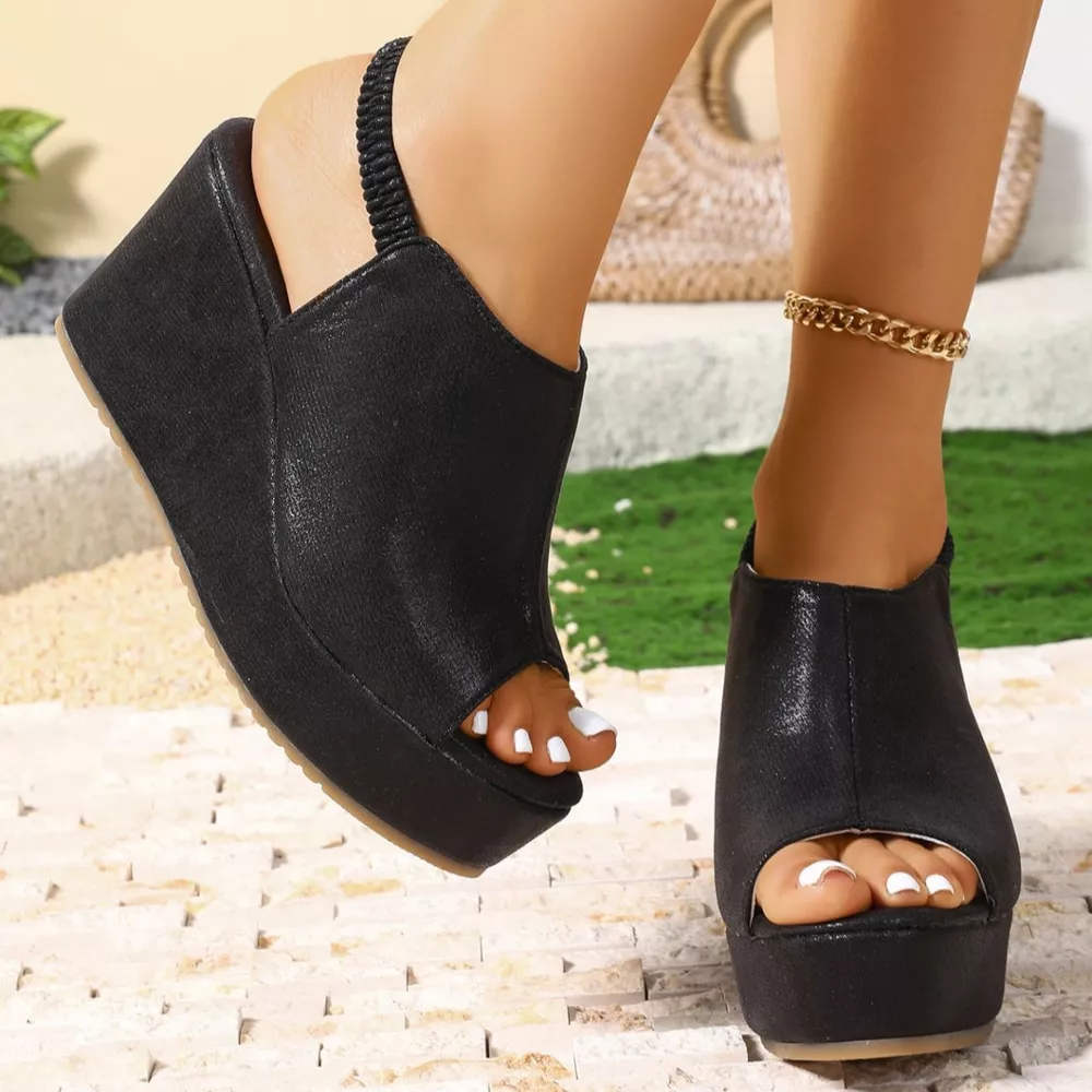 Peep Toe Wedge Sandals, image 14
