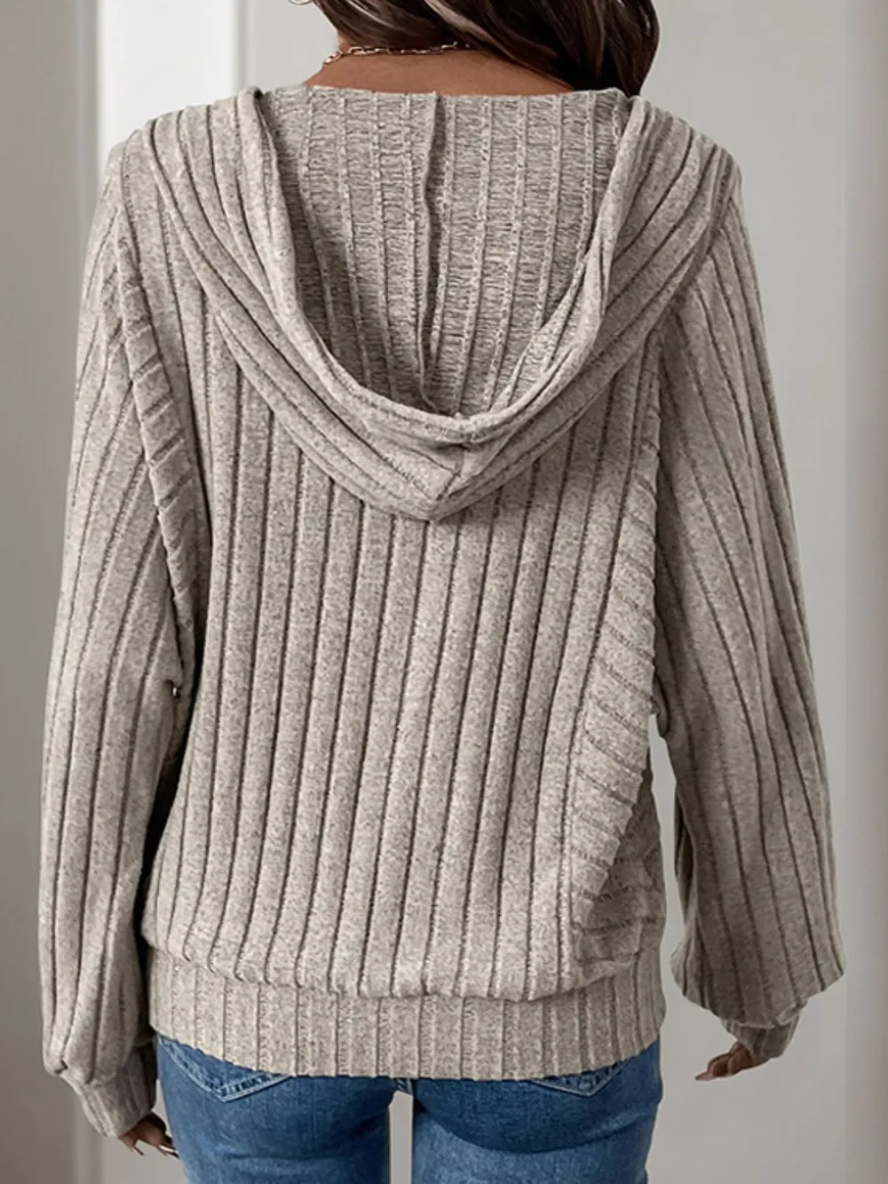 Drawstring Long Sleeve Hoodie, image 4