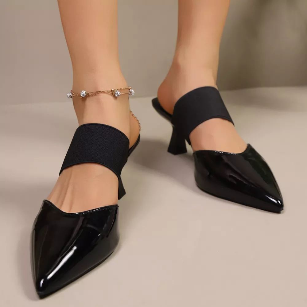 Point Toe Flare Heel Sandals, image 7