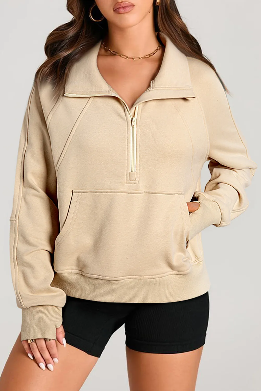 Half Zip Long Sleeve Sweatshirt, image 14