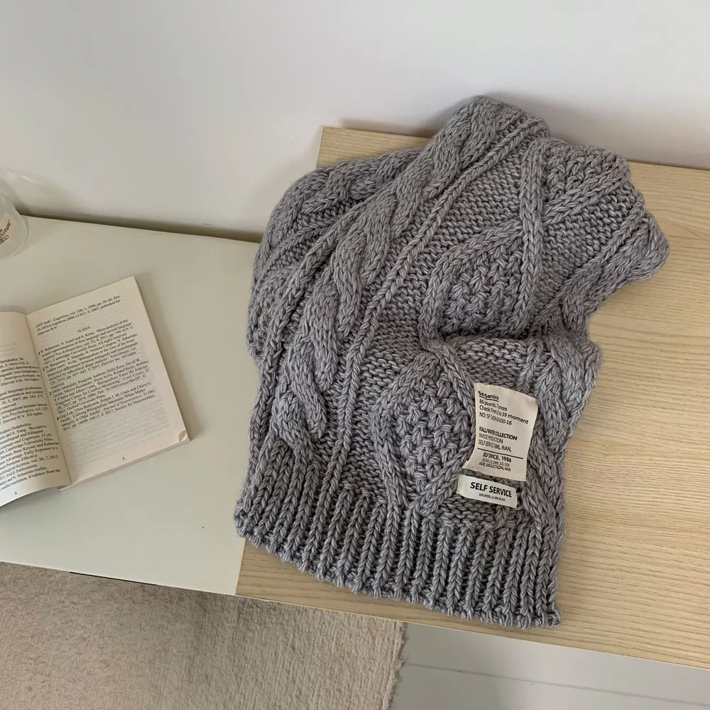 Chunky Cable Knit Scarf, image 9
