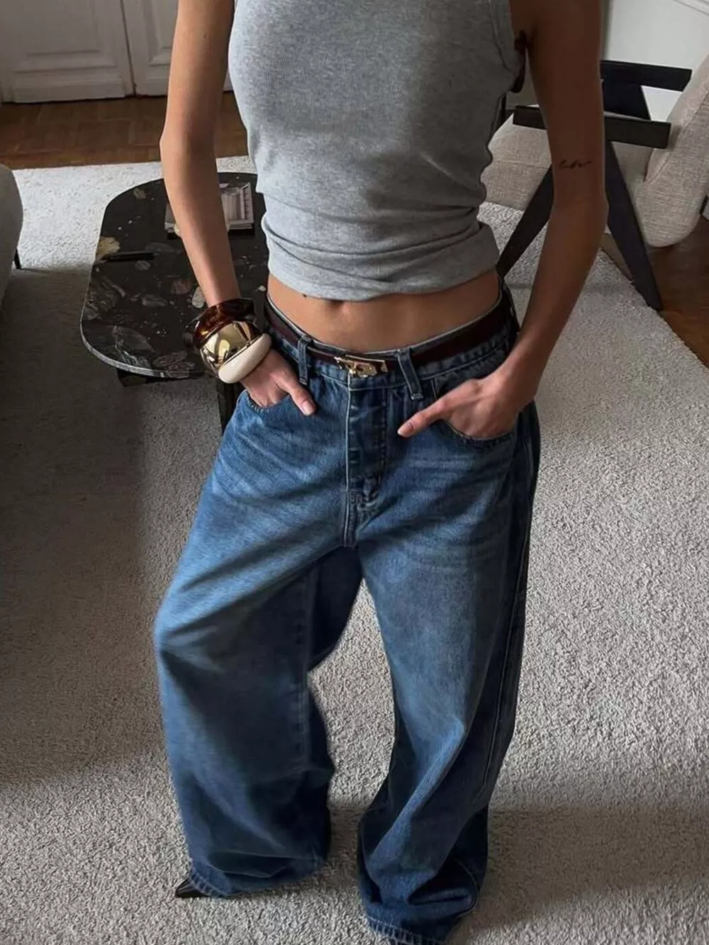 Wide Leg Relaxed Fit Jeans, image 4